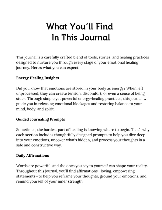 Journal for Emotional Healing, Clarity and Letting Go