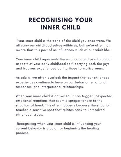 Journal:  Healing Your Inner Child